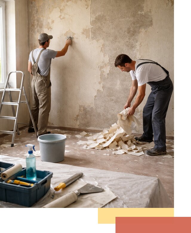 Снятие старых обоев в калуге быстро и качественно