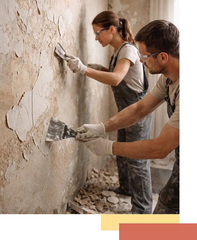 Снятие старой шпаклевки и подготовка поверхностей в калуге