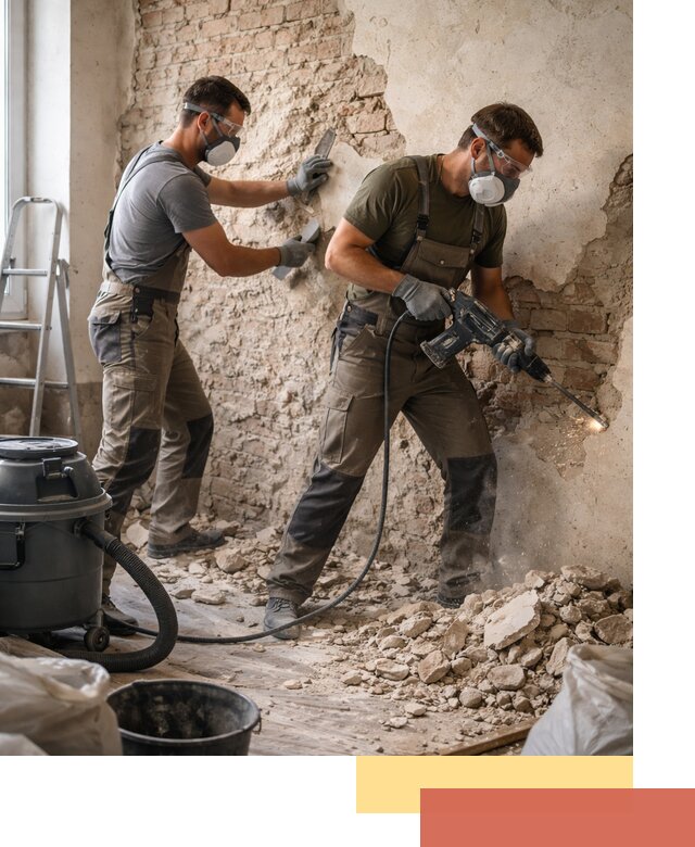 Демонтаж штукатурки со стен в калуге быстро и аккуратно