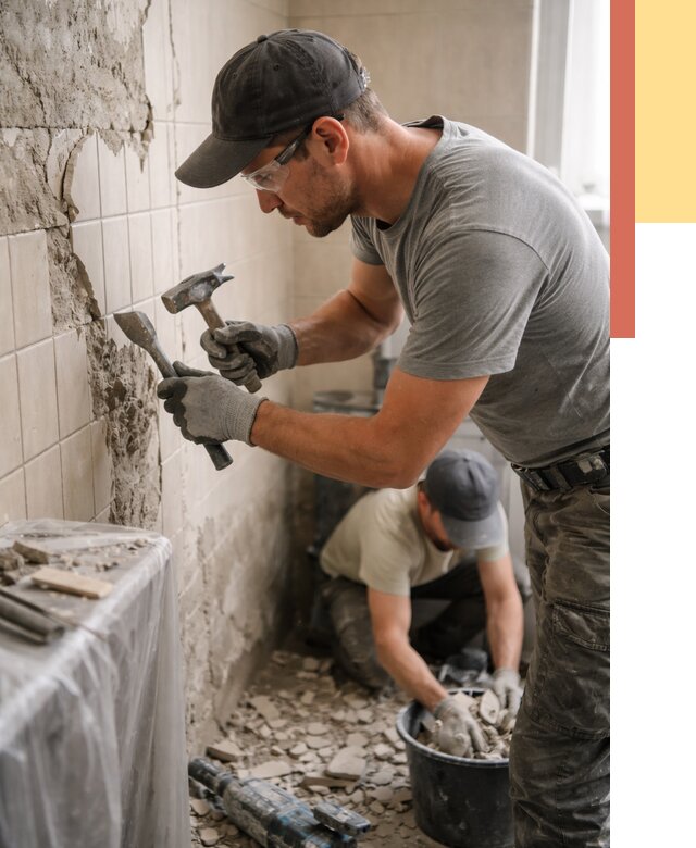 Демонтаж плитки со стен в калуге от 860 руб. — быстро и недорого | ОТДЕЛОЧНИК-Клг