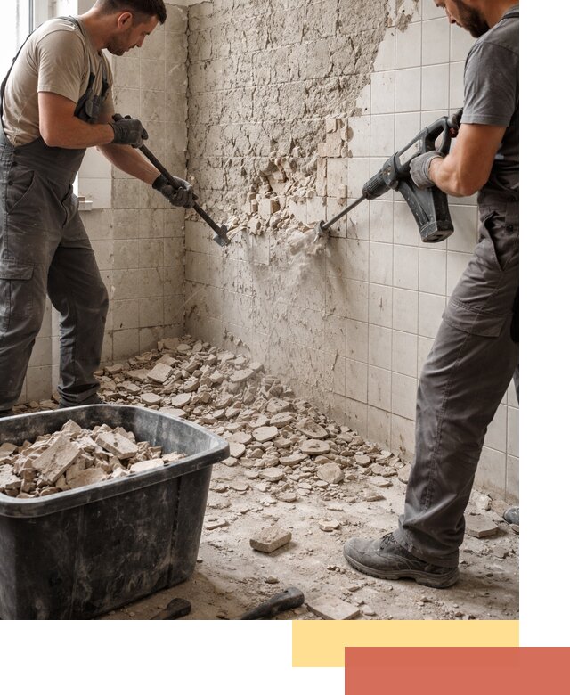 Демонтаж плитки со стен в калуге быстро и аккуратно