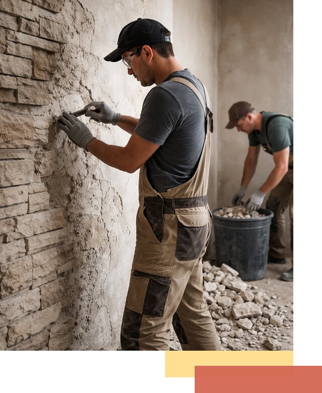 Демонтаж декоративного камня в калуге профессионально и безопасно