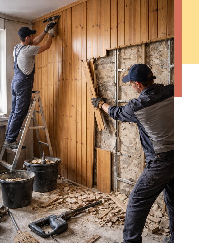 Демонтаж вагонки со стен в калуге от 1467 руб. — снятие, удаление, срочно | ОТДЕЛОЧНИК-Клг