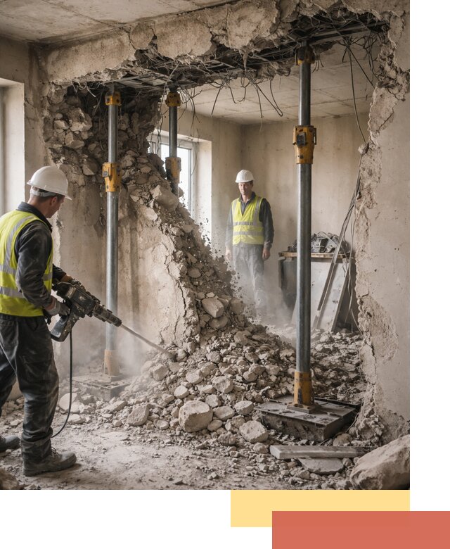 Снос несущих стен в калуге с гарантией безопасности и качества