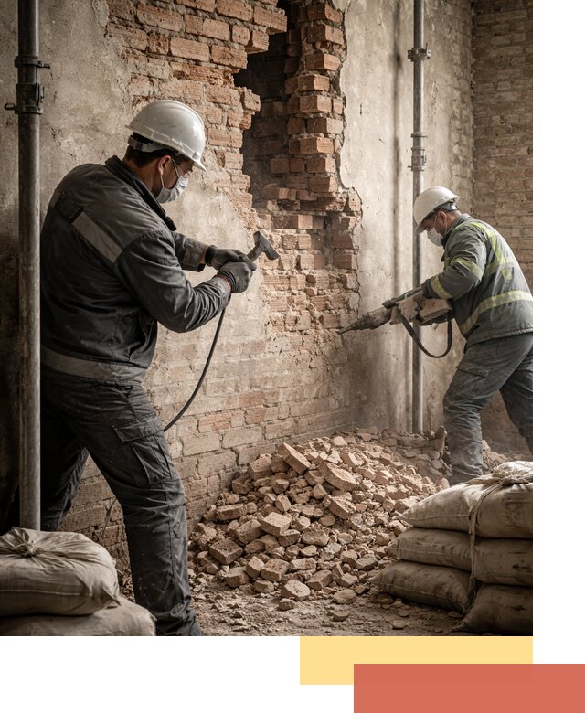 Демонтаж кирпичных стен в калуге быстро и безопасно