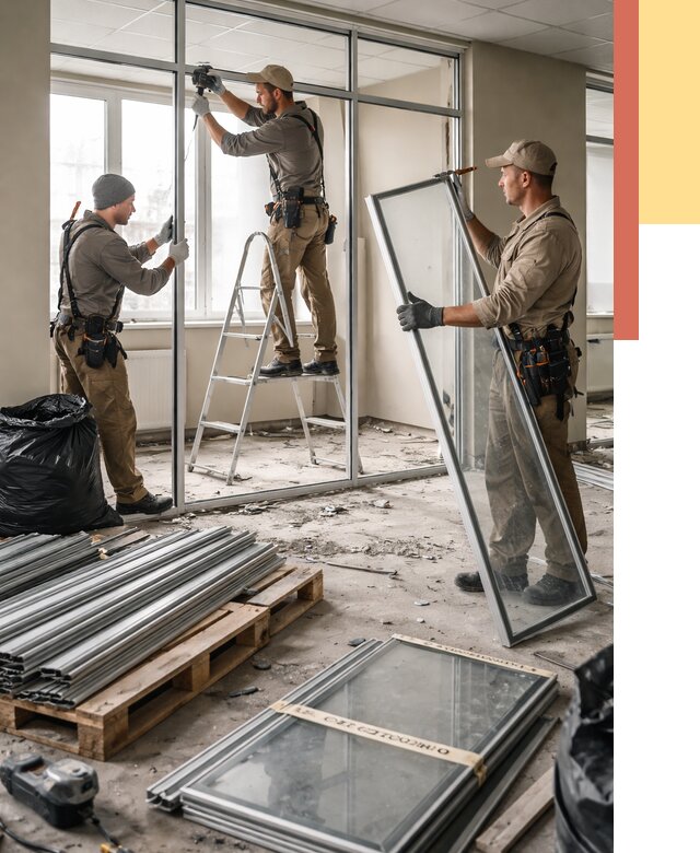 Демонтаж алюминиевых перегородок в калуге от 4248 руб. — быстро и недорого | ОТДЕЛОЧНИК-Клг