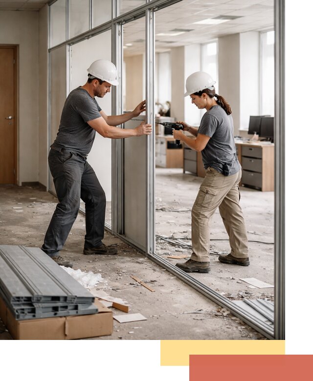 Демонтаж алюминиевых перегородок в калуге быстро и аккуратно