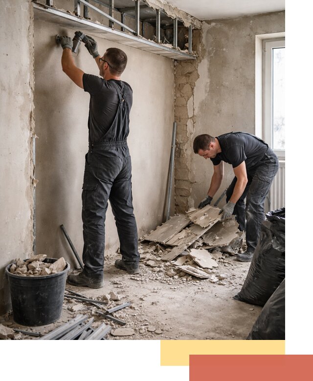 Демонтаж короба из гипсокартона в калуге быстро и аккуратно