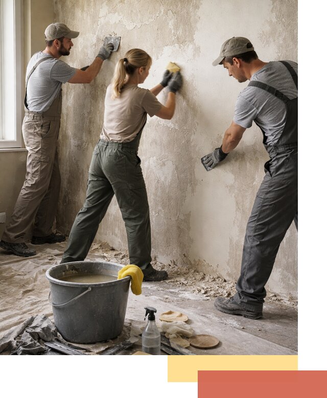 Очистка стен от клея и грунтовки в калуге качественно и быстро