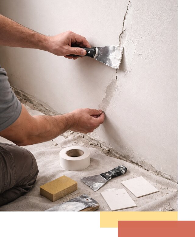 Заделка трещин и сколов в стенах и потолках в калуге