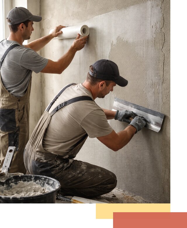 Армирование стен стеклосеткой в калуге для прочной отделки