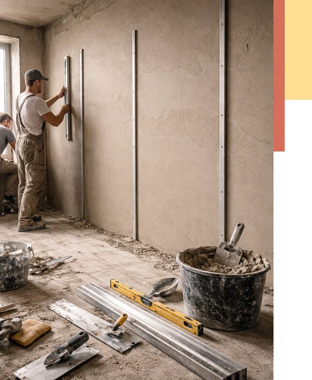 Штукатурка стен по маякам в калуге от 5563 руб./м² — выравнивание под ключ | ОТДЕЛОЧНИК-Клг