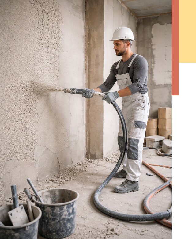 Машинная штукатурка стен в калуге под ключ от 6574 руб./м2 | ОТДЕЛОЧНИК-Клг