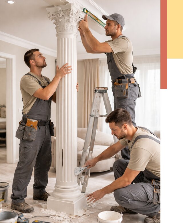 Установка декоративных колонн в калуге от 12137 руб. под ключ | ОТДЕЛОЧНИК-Клг