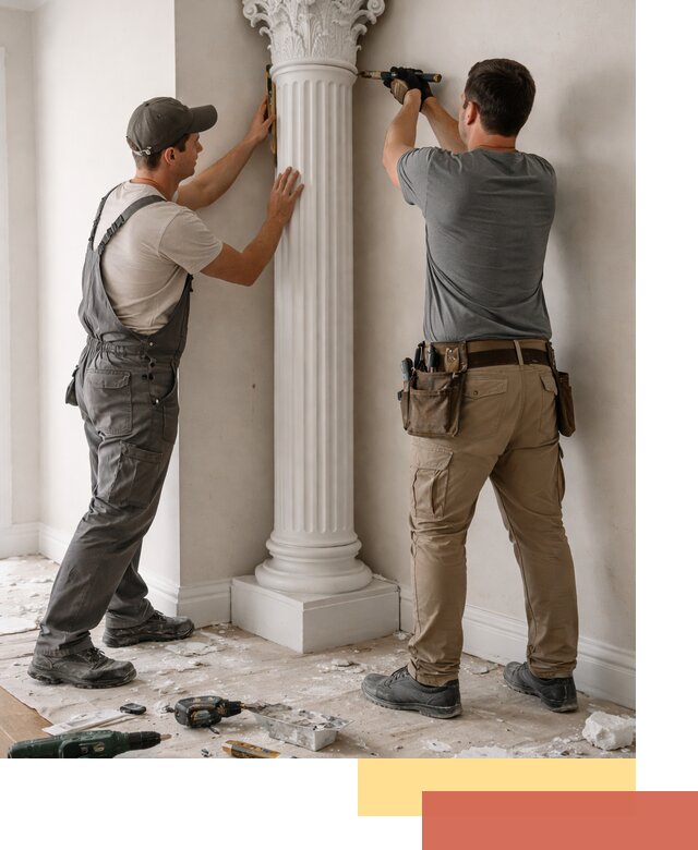 Установка декоративных колонн в калуге под ключ