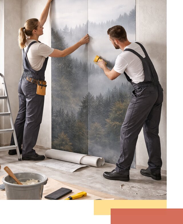 Поклейка фотообоев профессионально в калуге под ключ