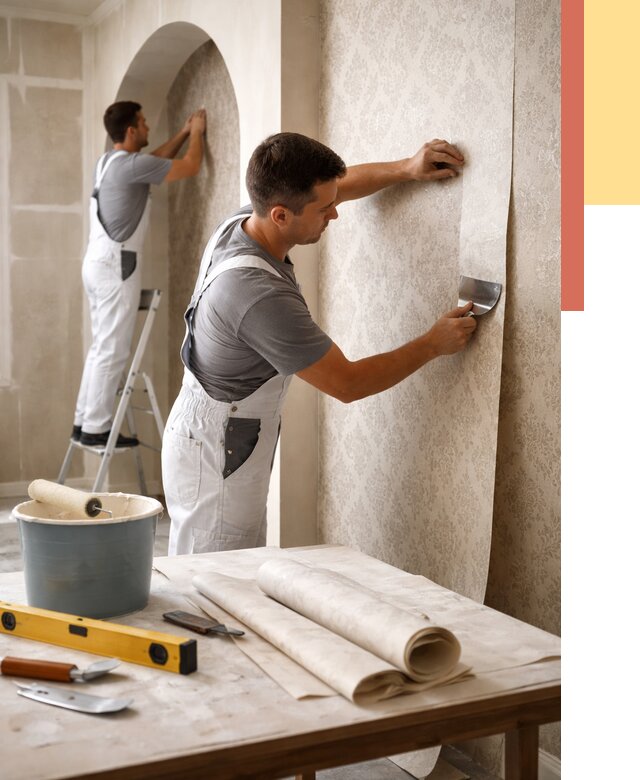 Поклейка обоев на сложные стены в калуге от 2832 руб. под ключ | ОТДЕЛОЧНИК-Клг