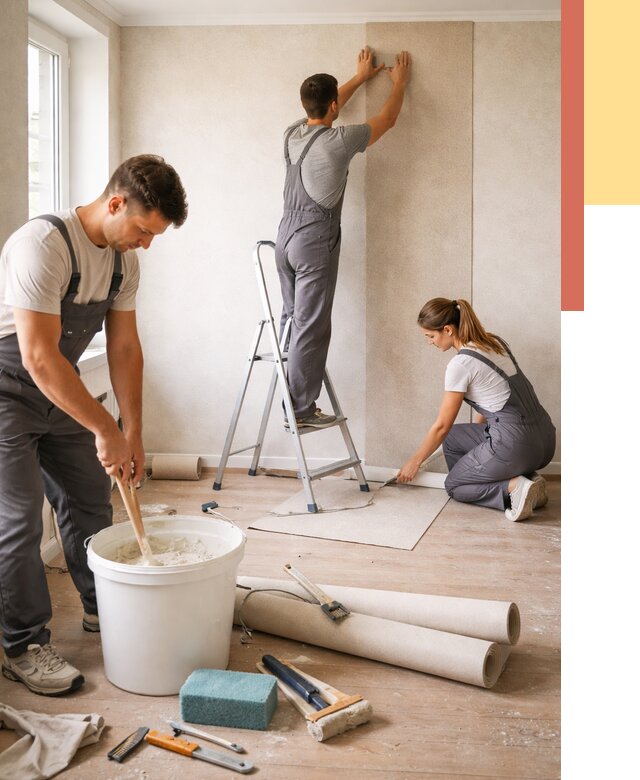 Оклейка стен обоями в калуге от 3540 руб/м2 — быстро и недорого | ОТДЕЛОЧНИК-Клг