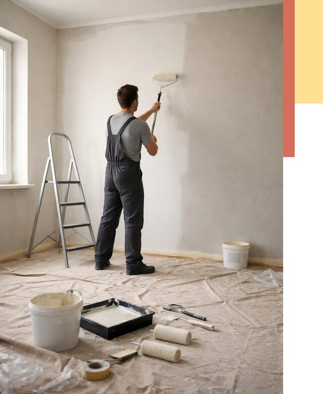 Покраска стен моющейся краской в калуге от 354 руб./м² — быстро и недорого | ОТДЕЛОЧНИК-Клг