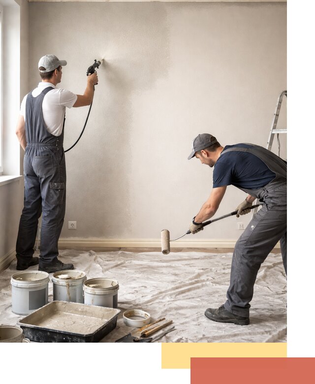 Покраска стен моющейся краской и защита поверхностей в калуге