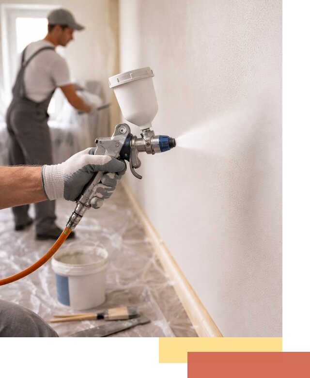 Покраска стен краскопультом в калуге быстро и качественно