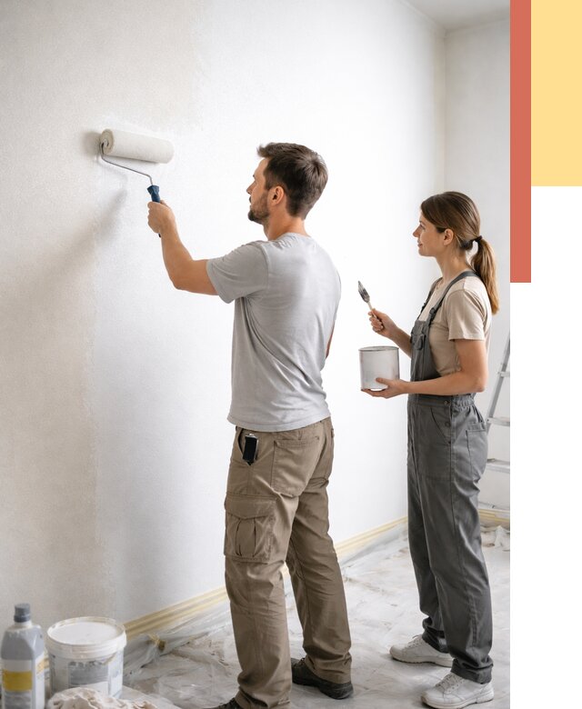 Окраска стен по стеклохолсту в калуге от 4551 руб/м² под ключ | ОТДЕЛОЧНИК-Клг