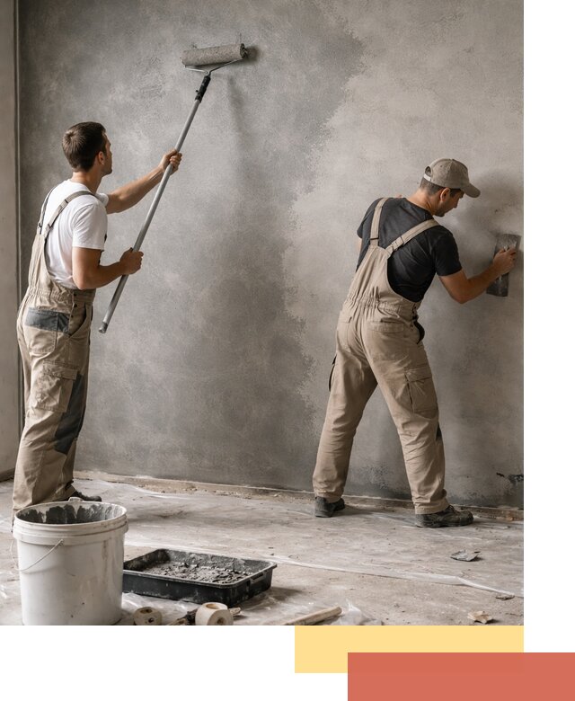 Покраска стен под бетон в калуге профессионально и недорого