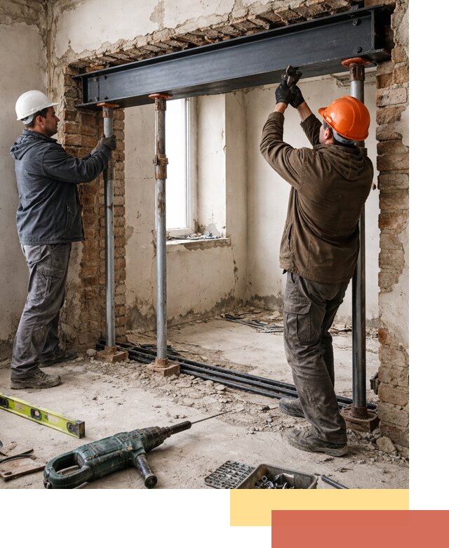 Усиление проема в стене в калуге для расширения и безопасности