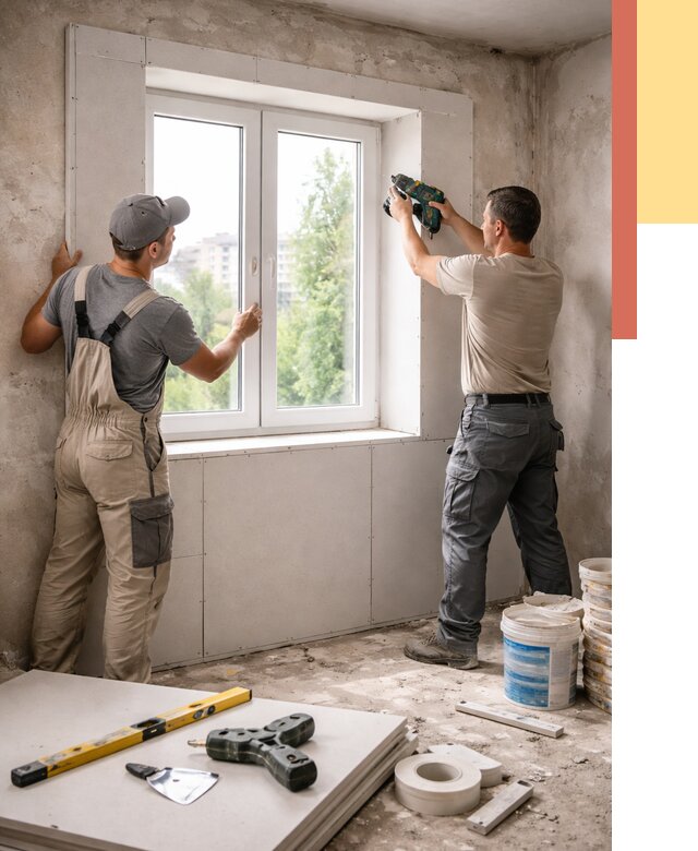 Монтаж откосов из гипсокартона в калуге от 4551 руб. под ключ | ОТДЕЛОЧНИК-Клг