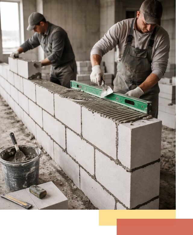 Кладка перегородок из газобетона в калуге быстро и качественно