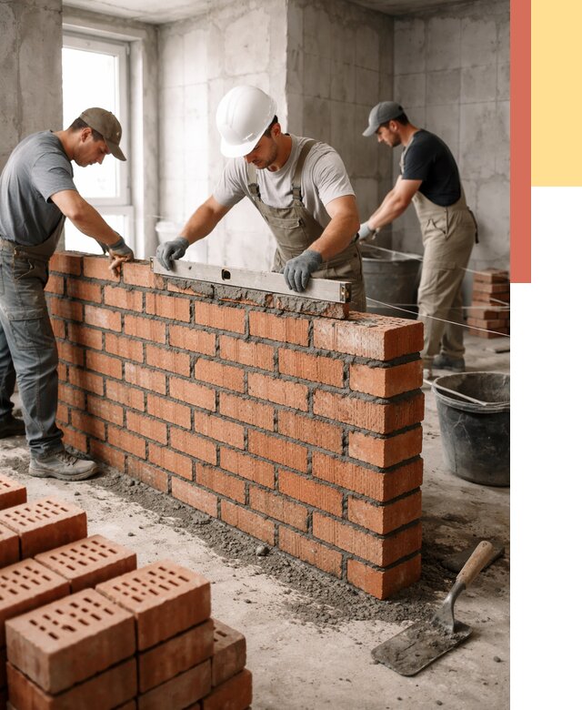 Кладка перегородок из кирпича в калуге от 3540 руб. за м² | ОТДЕЛОЧНИК-Клг