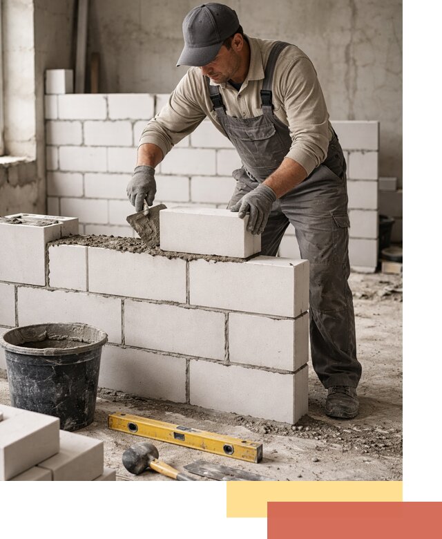 Кладка перегородок из силикатного блока в калуге