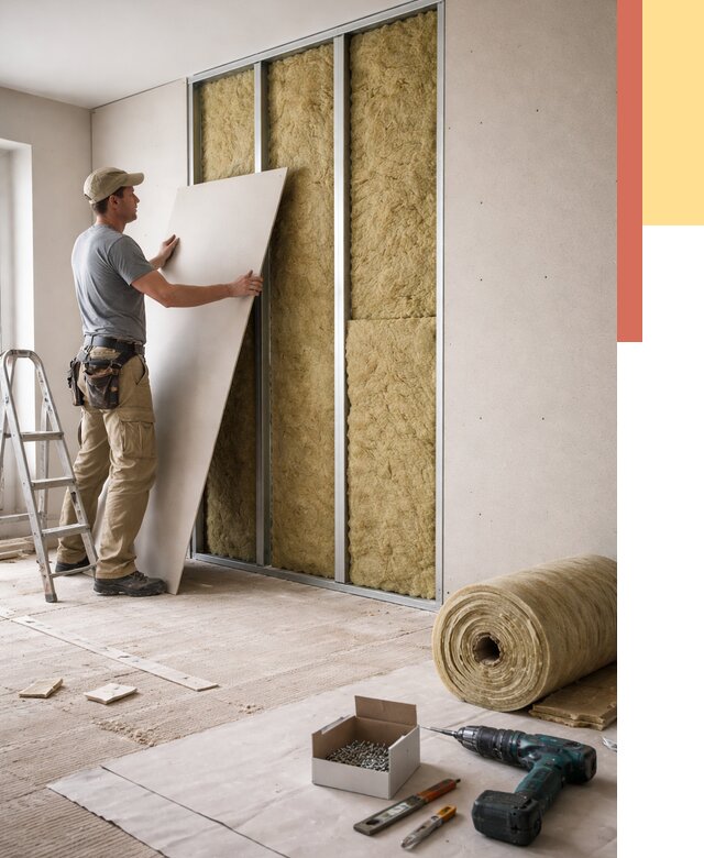 Перегородка из гипсокартона с шумоизоляцией в калуге от 3156 руб. | ОТДЕЛОЧНИК-Клг