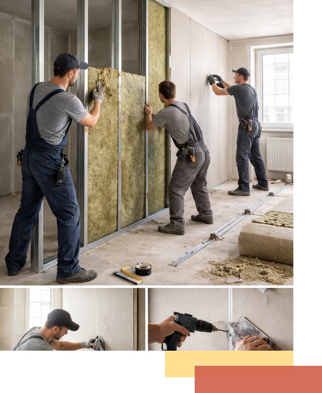 Перегородка из гипсокартона с шумоизоляцией в калуге — монтаж под ключ