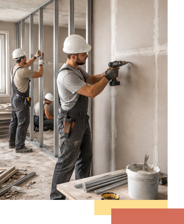 Перегородки из огнестойкого гипсокартона в калуге под ключ