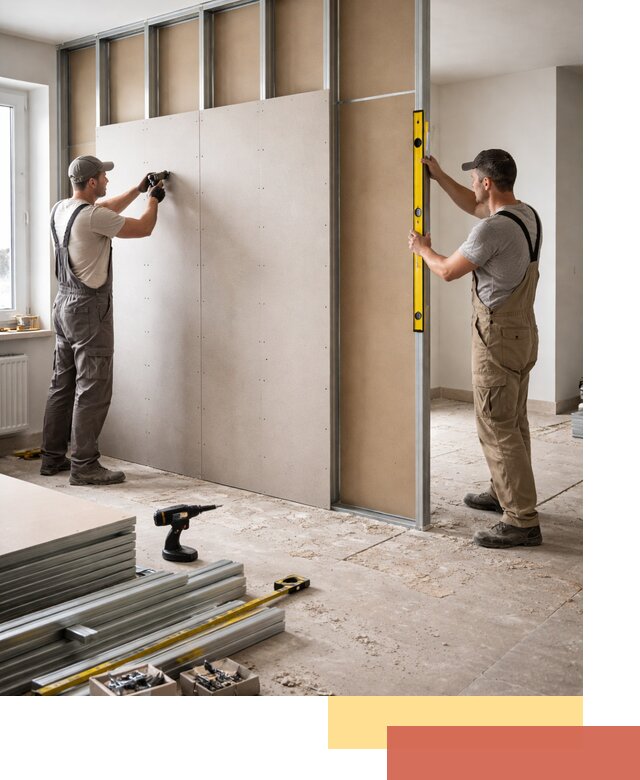 Зонирующая перегородка из гипсокартона под ключ в калуге