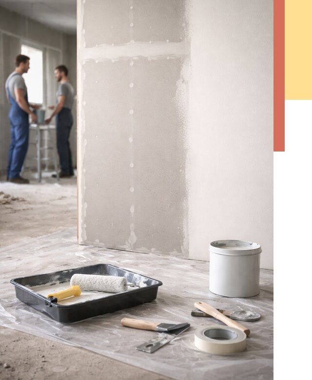 Покраска перегородок из гипсокартона в калуге от 4551 руб. под ключ | ОТДЕЛОЧНИК-Клг