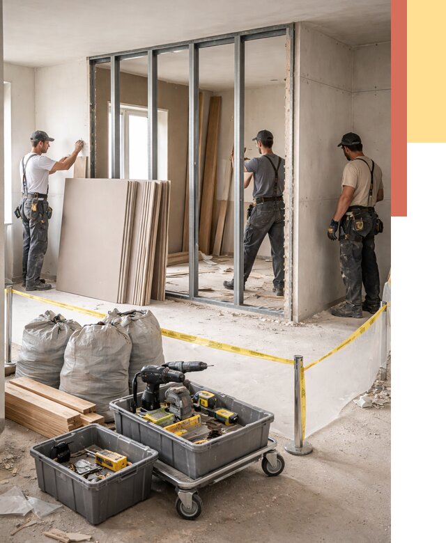 Перенос гипсокартонной перегородки в калуге под ключ от 4551 руб. | Демонтаж и монтаж – ОТДЕЛОЧНИК-Клг