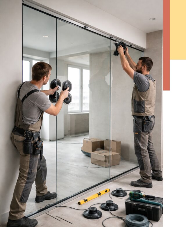 Монтаж стеклянных перегородок в калуге от 6574 руб. | ОТДЕЛОЧНИК-Клг