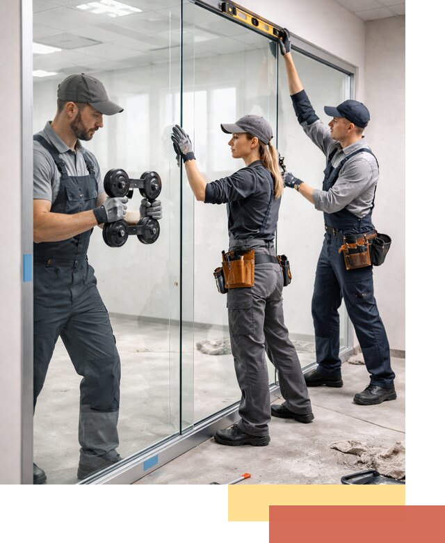 Профессиональный монтаж стеклянных перегородок в калуге