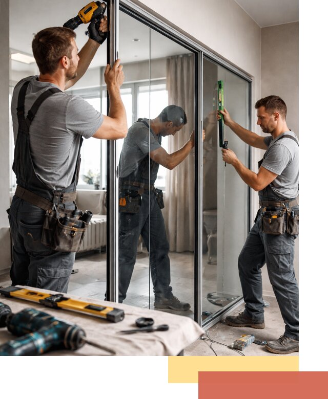 Каркасные стеклянные перегородки под ключ в калуге