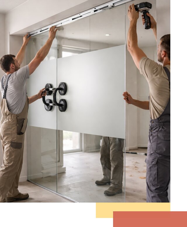 Матовые стеклянные перегородки под ключ в калуге