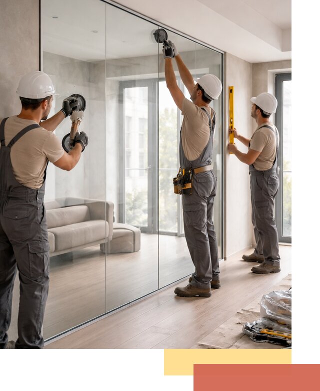 Перегородки из закаленного стекла в калуге для офисов и квартир