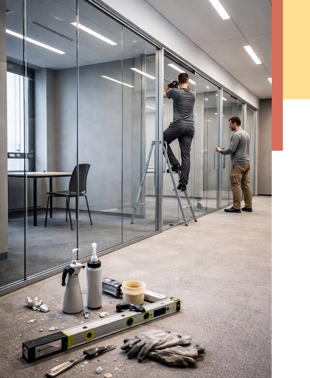 Стеклянные офисные перегородки в калуге от 8597 руб. — монтаж и установка | ОТДЕЛОЧНИК-Клг