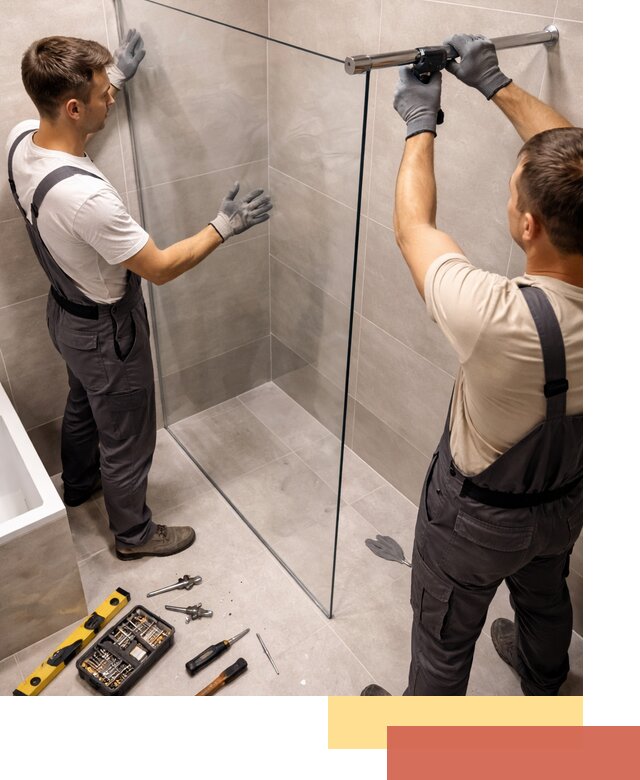 Стеклянные перегородки для душа в калуге — изготовление и монтаж