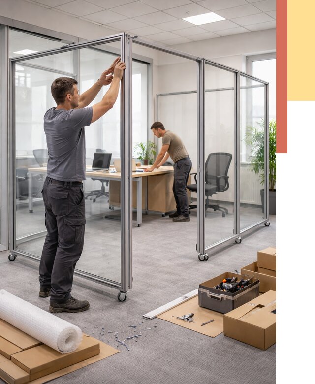 Мобильные офисные перегородки в калуге от 12643 руб. — установка под ключ | ОТДЕЛОЧНИК-Клг