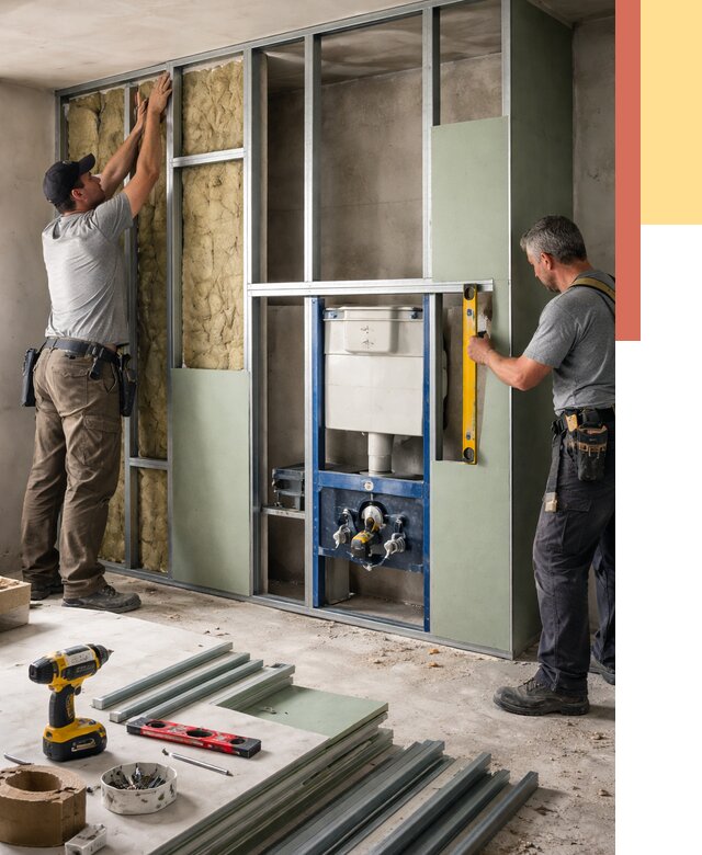 Установка сантехнических перегородок в калуге от 8597 руб. | ОТДЕЛОЧНИК-Клг