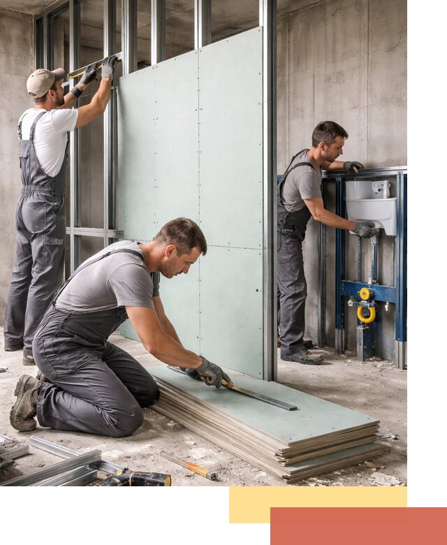 Монтаж и ремонт сантехнических перегородок в калуге