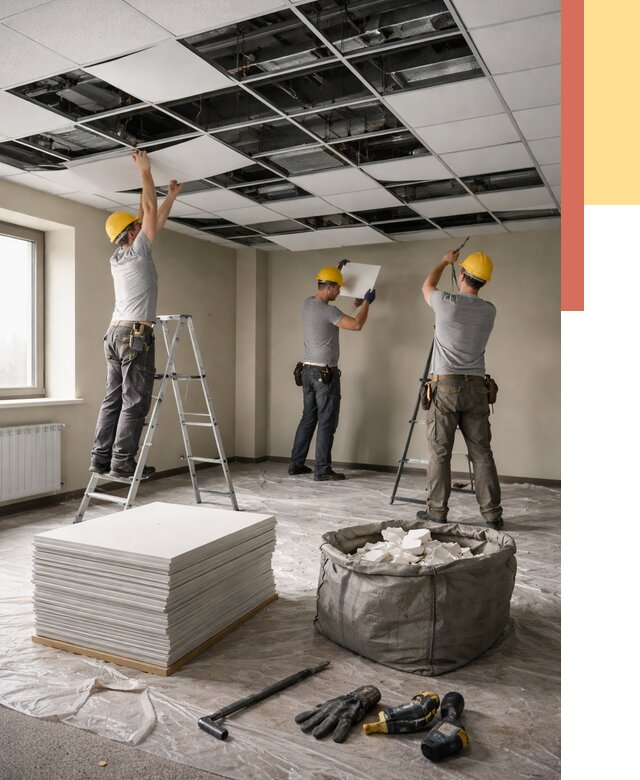 Демонтаж потолка Армстронг в калуге от 4551 руб. быстро и недорого | ОТДЕЛОЧНИК-Клг