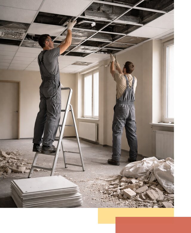 Демонтаж потолков Армстронг профессионально в калуге